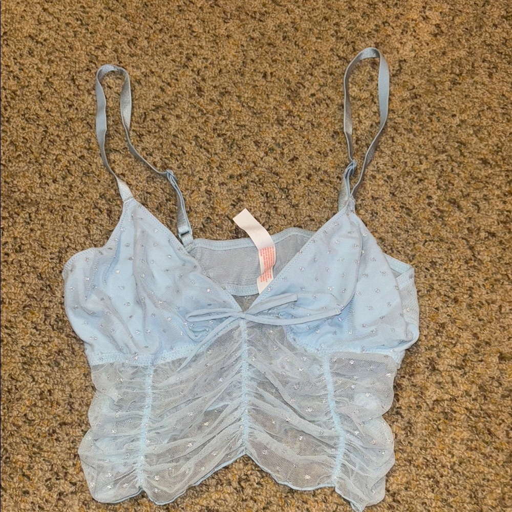 Light Blue Sheer Camisole Top